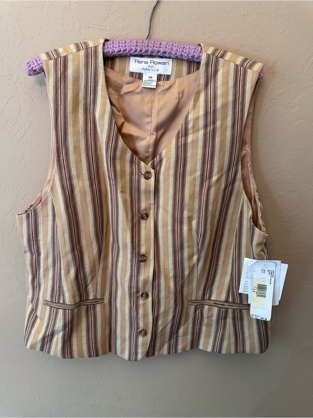 ✨ VINTAGE DEADSTOCK ✨ 90s Rena Rowan for Saville Striped Vest